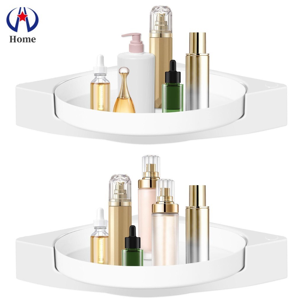 2Pcs Shower Corner Shelf 360° Rotating Shower Organizer Rack Self ...