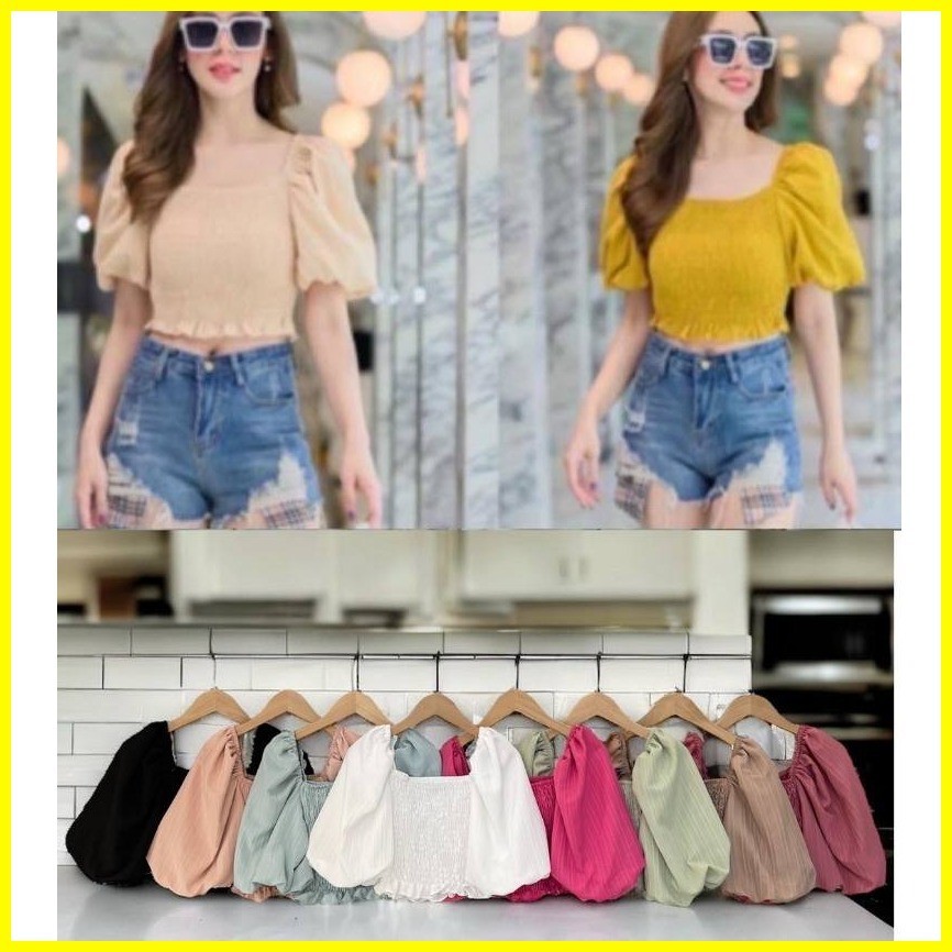 Authentic Bangkok Tops #12 Dee Brand Big Puff Sleeve Tops Made in ...