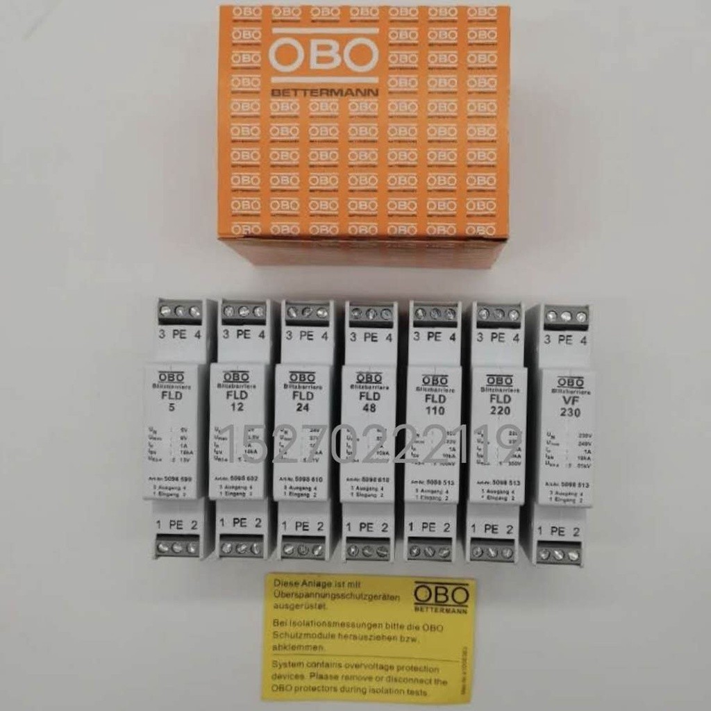 ∧German OBO signal lightning arrester surge protector FLD24 48V RS485