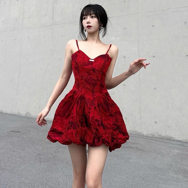 Hawlife Korean Red Cocktail Fairy Mini Corset Dress 51 | Shopee Philippines