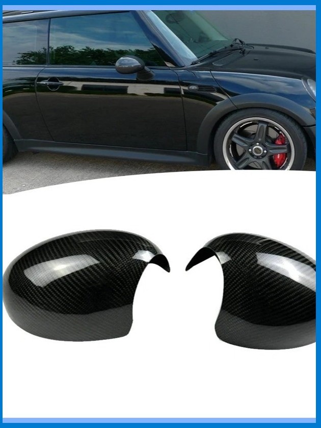 Real Carbon Fiber Car Rear View Mirror Cover For BMW Mini Cooper R50 ...