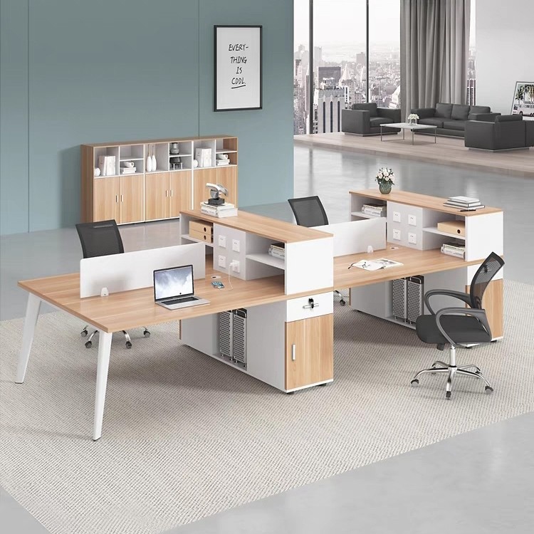 Office Desk Chair Office Modern Simple Computer Desk Four-Six Person ...