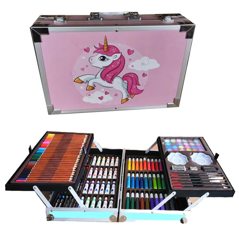 One Home Unicorn Attache Case Art Set Coloring, Painting and Drawing ...