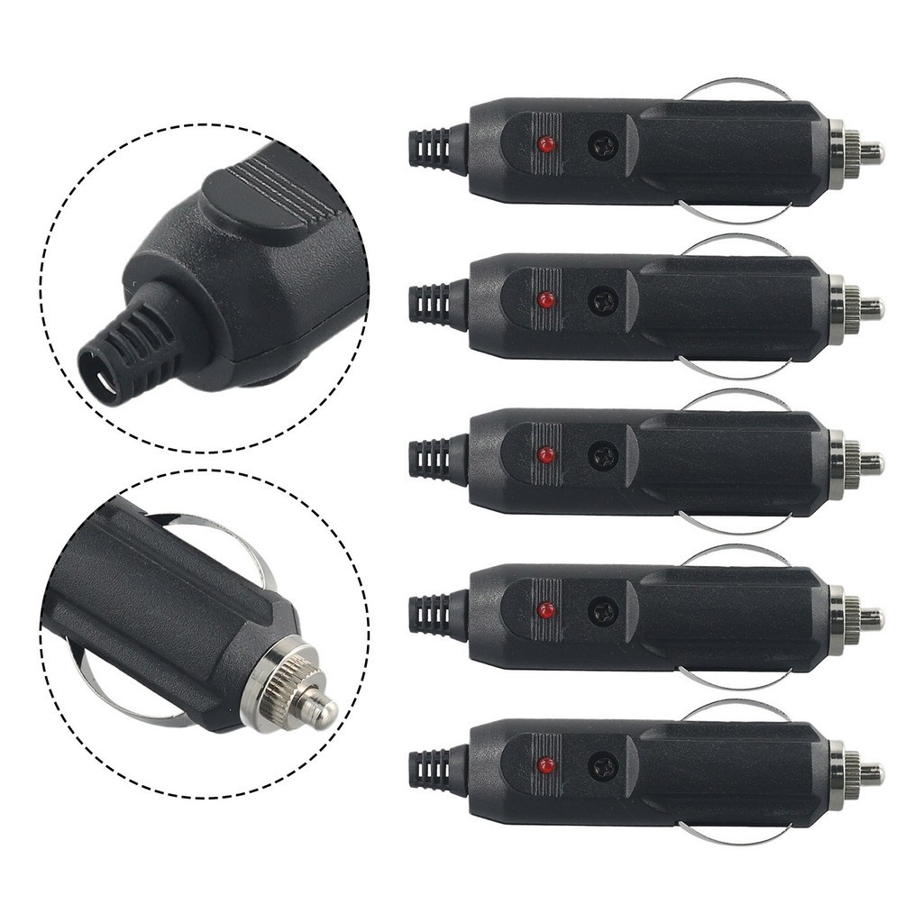 [SMT]5pcs 12V 24V Car Cigarette Lighter Plug Fuses 5A With LED ...