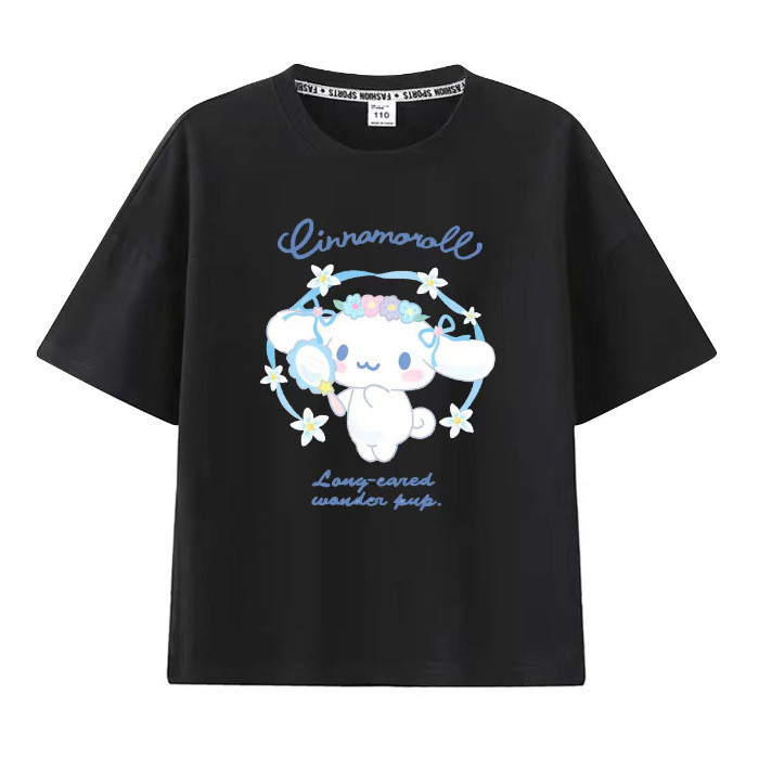 Sanrio Girls Cute T-Shirt Tee Kuromi Melody Cinnamoroll Short - Main Image
