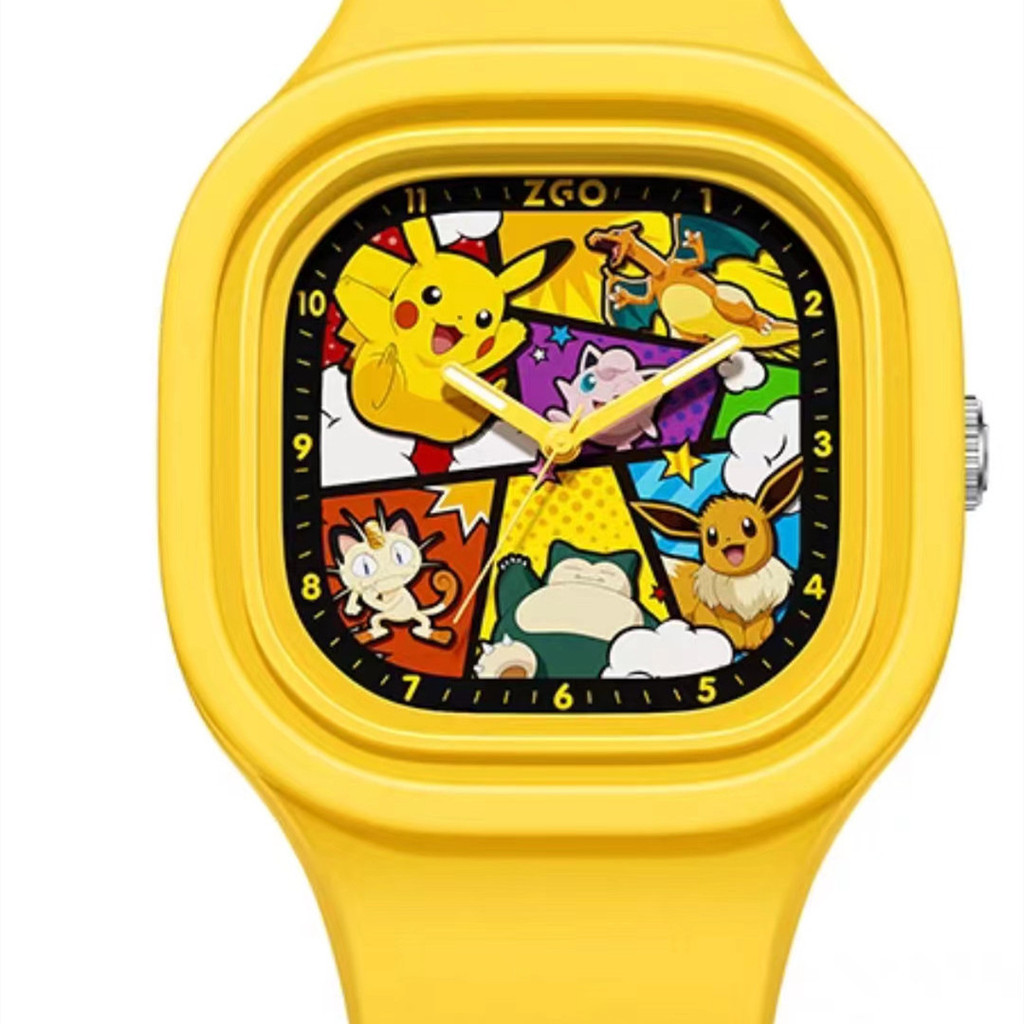 Pokemon cartoon Pikachu Square Silicone Watch for kids Cute and ...