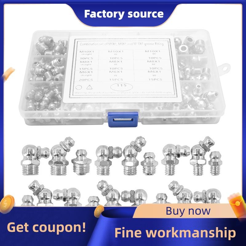 45 Pezzi Capezzoli Per Grasso M6/M8/M10 - In Ottone Nichelato, Per Lubrificazione Meccanica - Foto 4