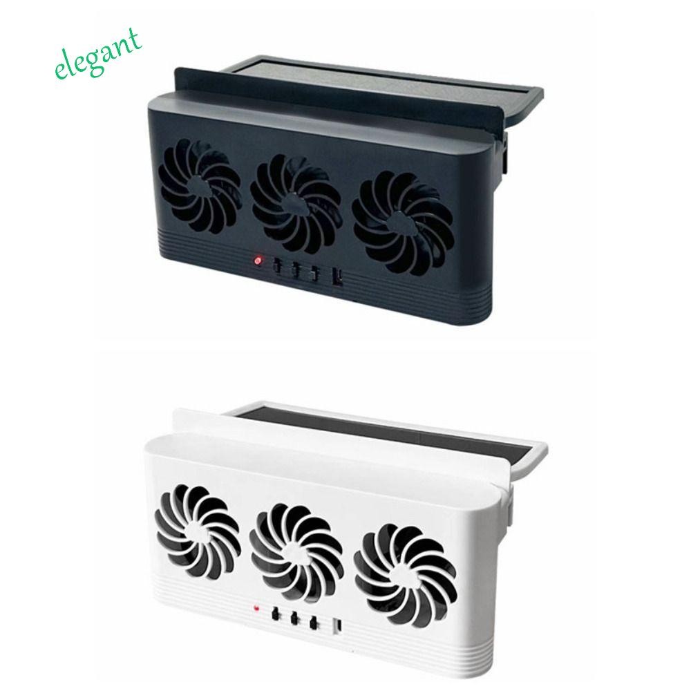 ELEGANT Solar Car Cooling Fan, 3 Head Air Vent Car Exhaust Fan ...