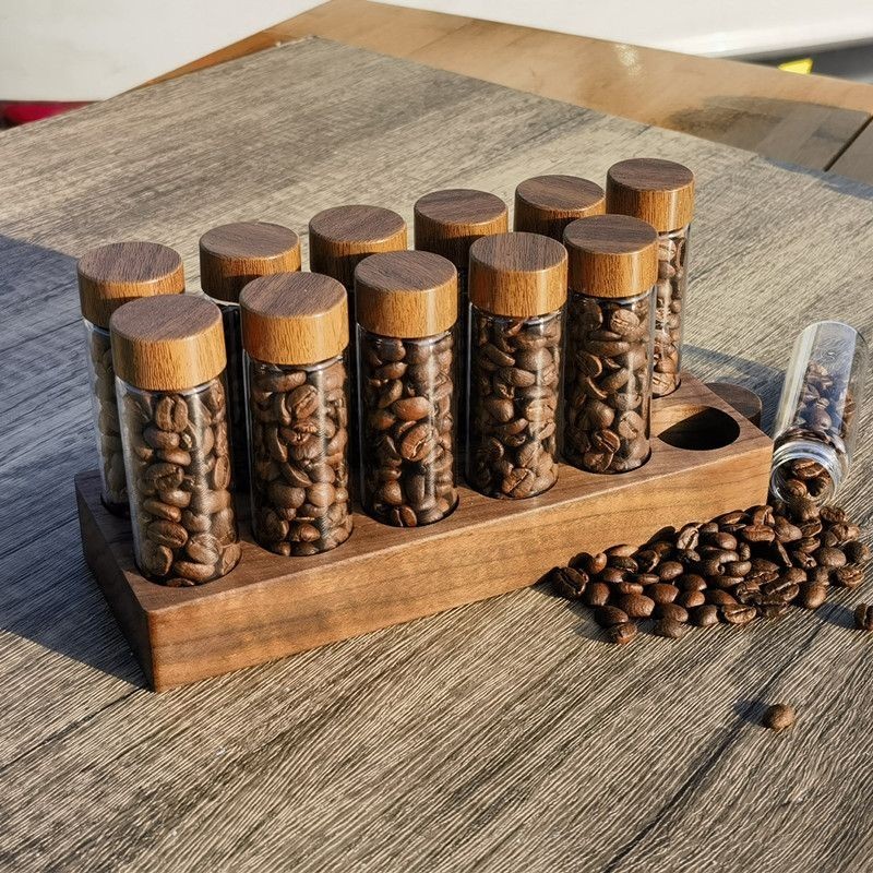 Walnut Coffee Beans Single-portion Bottled Coffee Bean Display Jar ...