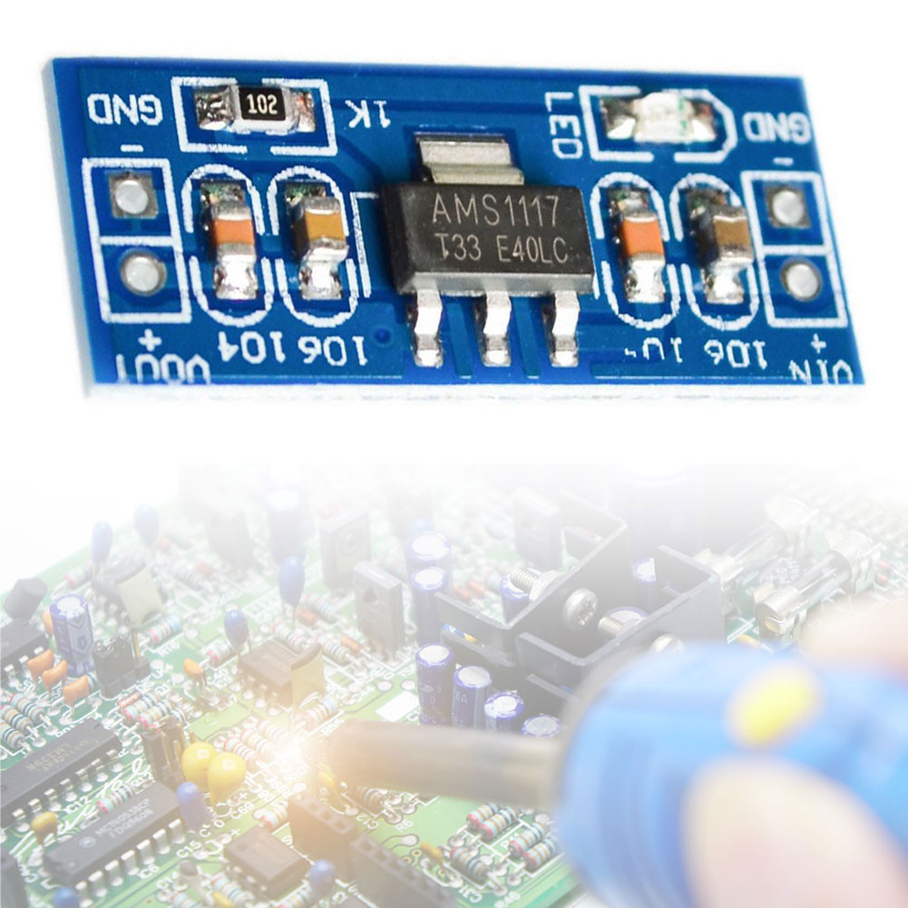 AMS1117 Power Supply Module 4 Pin Step-Down Linear Voltage Regulator ...