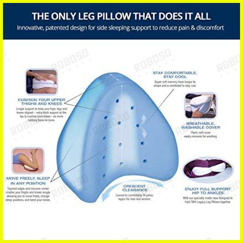 Contour Legacy Leg Memory Foam Pillow for Back, Hip, Legs & Knee