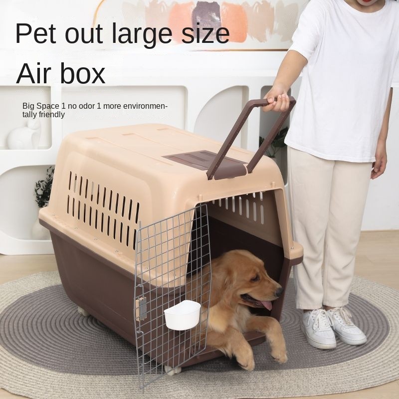 Pet Airline Crate Large Dog Travel Box Cat Carrier Portable Car Dog