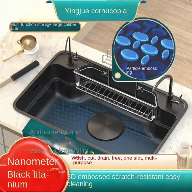 Large Single Slot 304 Stainless steel Kitchen Sink with 3D Rice Grain ...