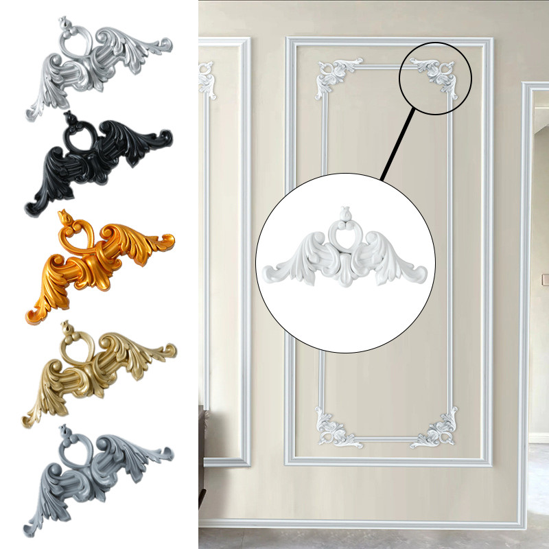 French Ceiling Pu Corner Flower Decorative Line Ceiling Carved ...