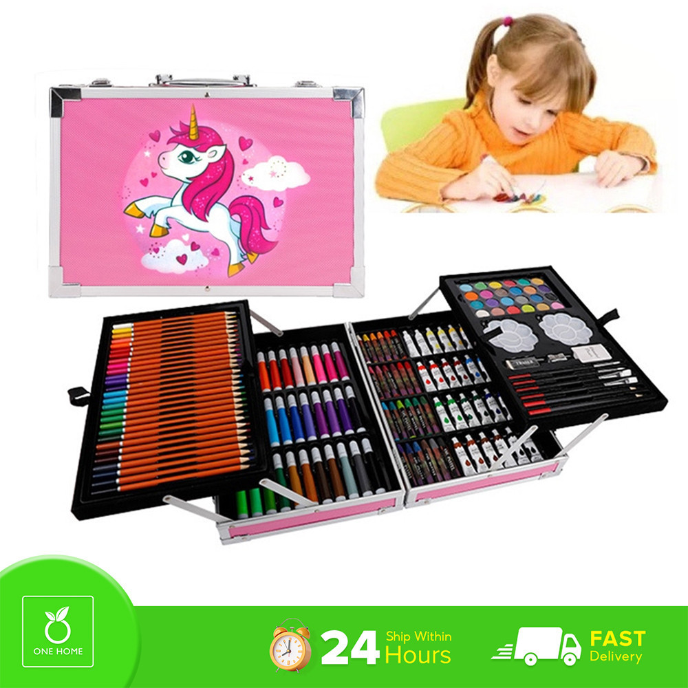 One Home Unicorn Attache Case Art Set Coloring, Painting and Drawing ...
