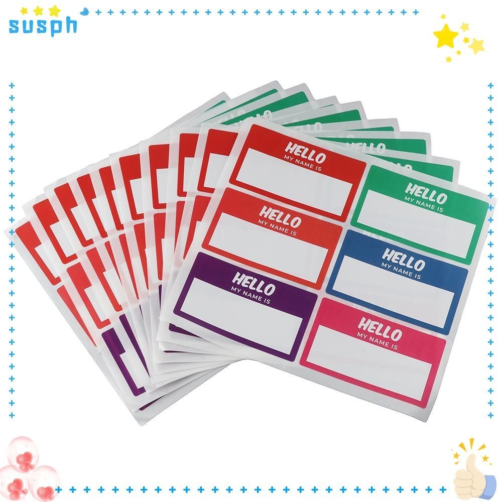 SUSPH Name Tags, Hello My Name is Colorful My Name is Stickers, 3.5" x