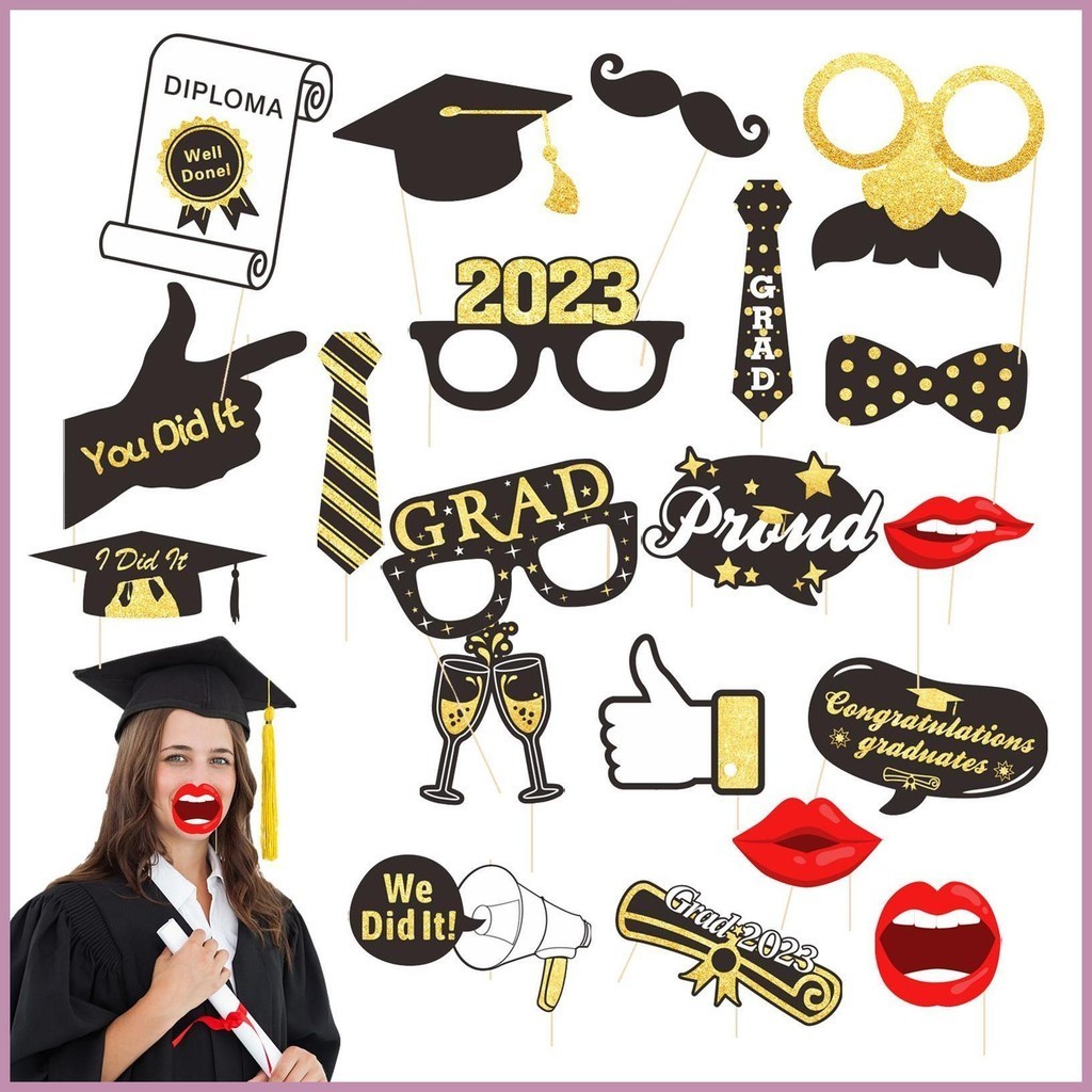 Graduation Photo Props Graduation Party Photo Booth Props 2023 Black ...