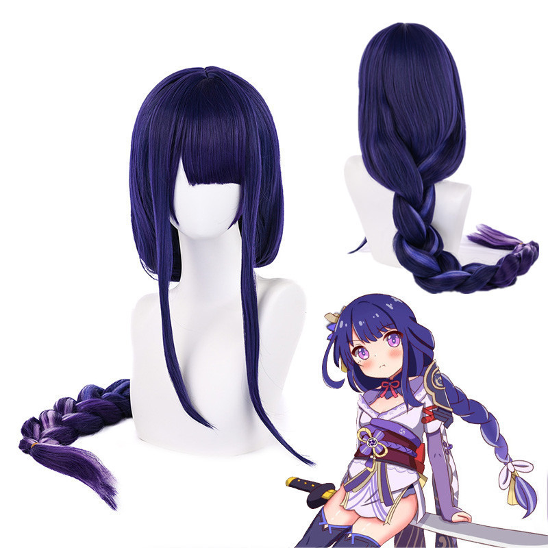 Manmei Genshin Impact Raiden Shogun Cosplay Purple Wigs Raiden Ei ...