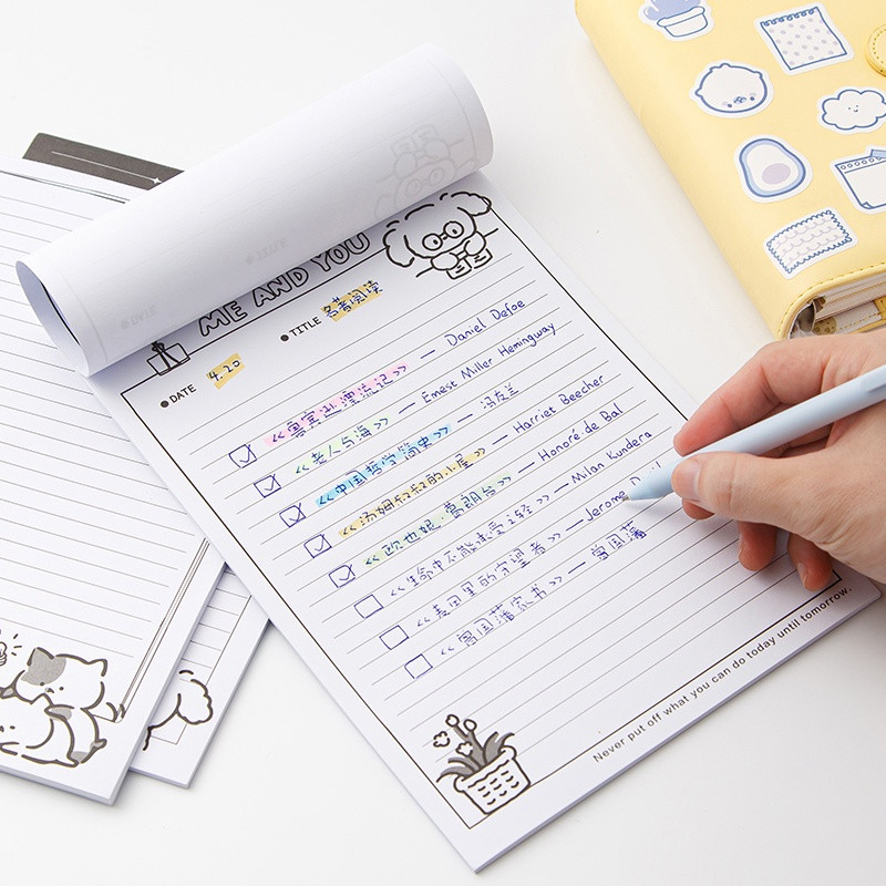 Simple 30 sheets B5 Notebook Memo Note Paper Vocabulary Notebook Plan ...