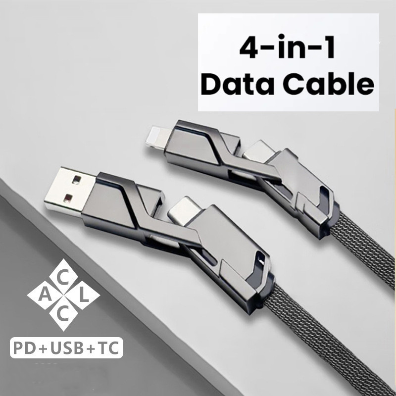 Twitch 4 in 1 100W Fast Charging USB Type C To USB C / lOS Cable for PD ...
