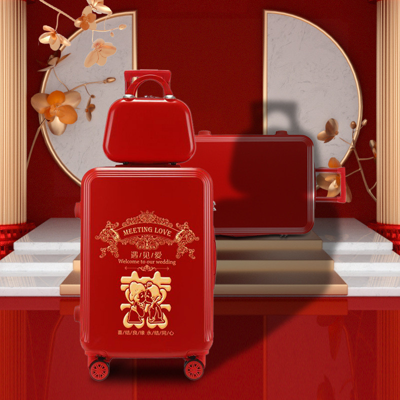 Wedding Luggage Bridal Suitcase Bride Red Trolley Case Female Travel ...