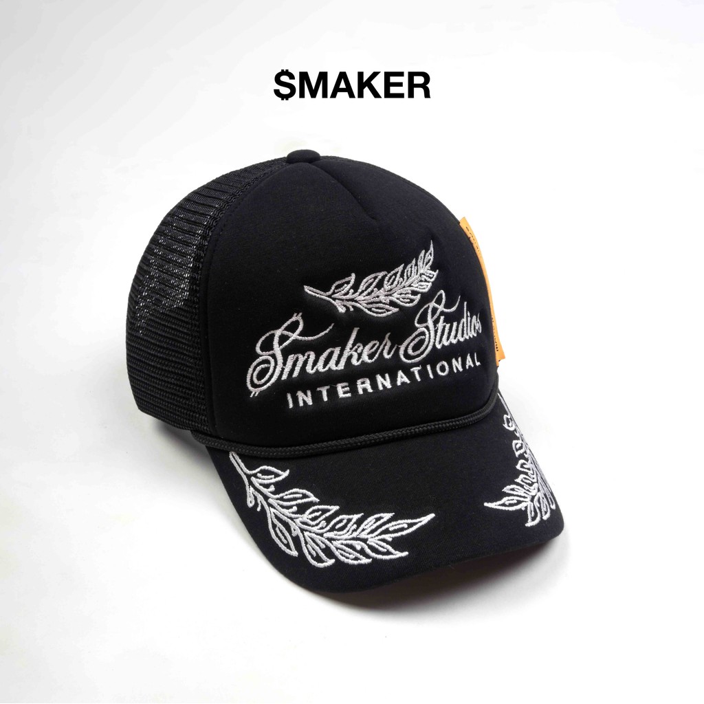 [SMAKER] Black baseball cap with embroidered white letters - SMAKER ...
