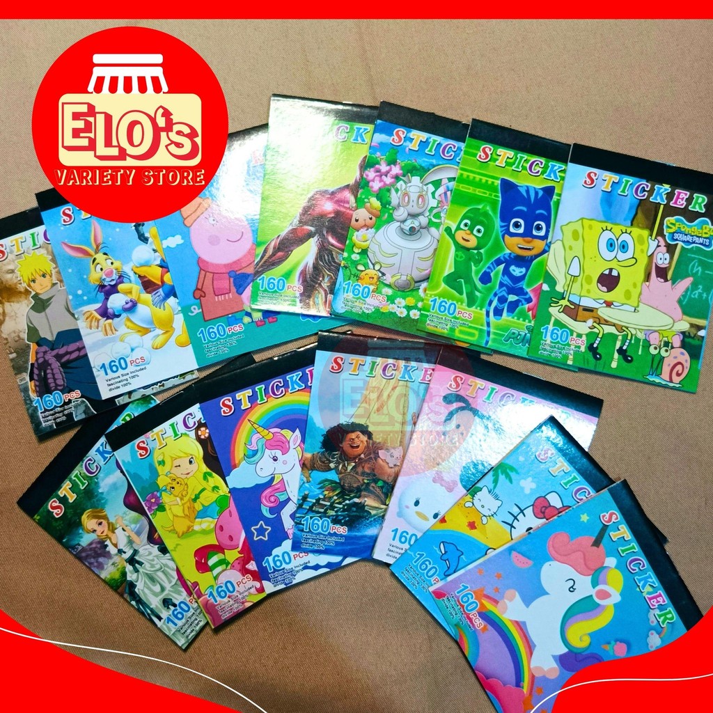 160 pcs Sticker Booklet for Girls and Boys - Synthetic Material (Small ...