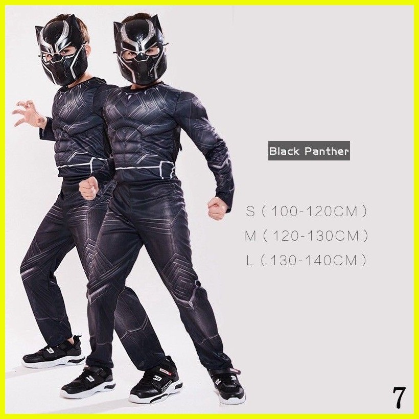 【hot sale】 Black Panther 3D Muscle w/Mask Costume For Kids | Shopee ...