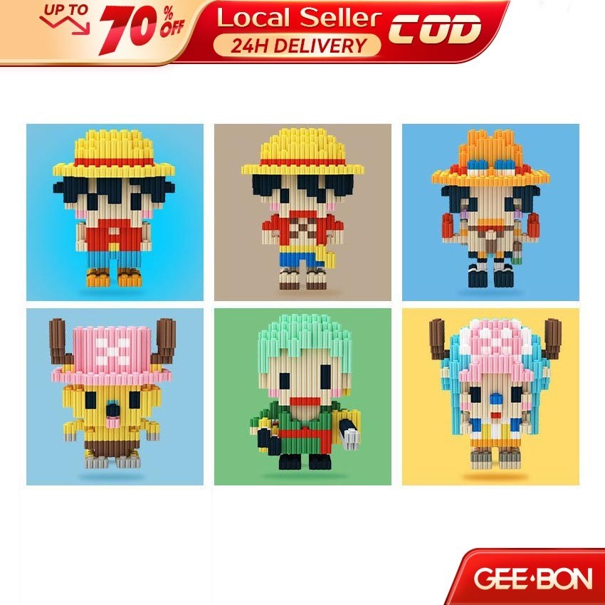 Geebon Luffy Blocks One Piece Luffy Chopper Zoro Ace Mini Building