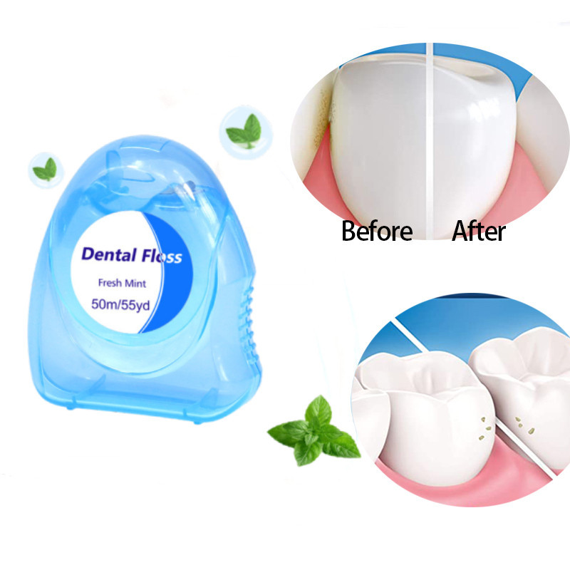 50m Fresh Mint Dental Floss Portable Ultra Fine Dental Floss Roll High