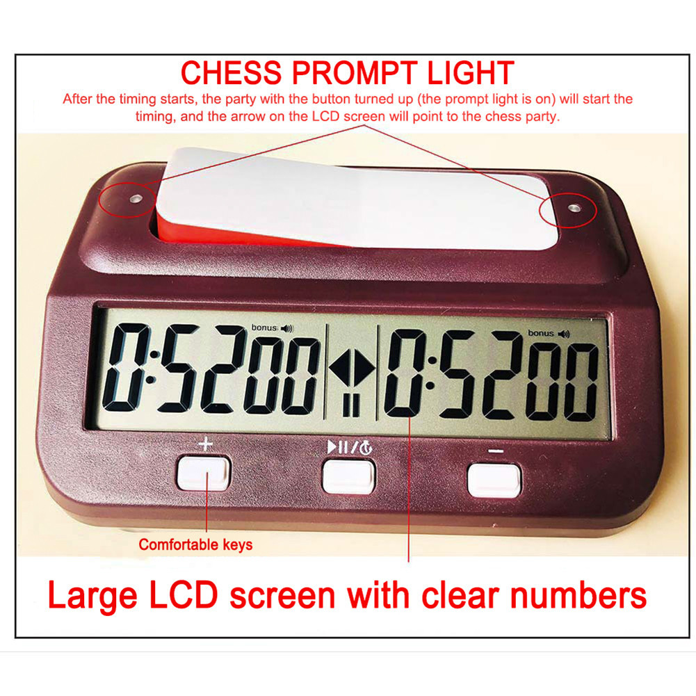 Board Game Clock Plastic Competition Timer Battery Powered for Training ...