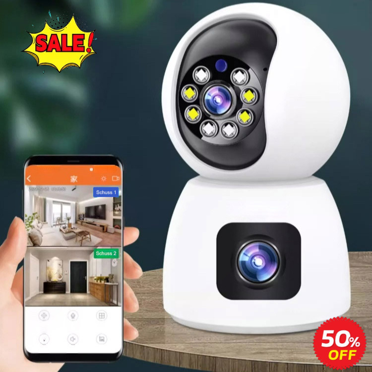 Dual Screen Smart Surveillance Camera Real-time Picture | Shopee ...