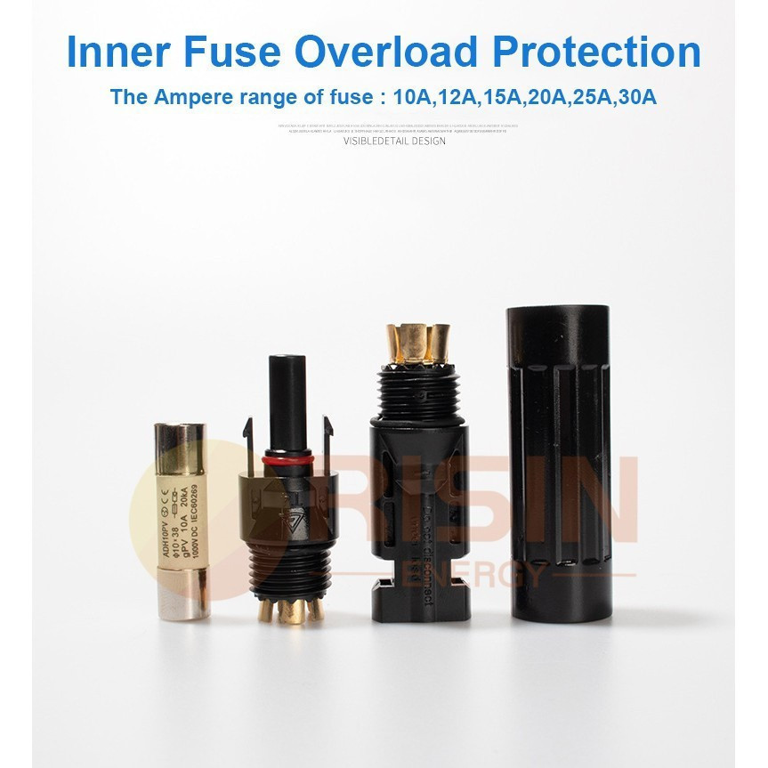 Solar Fuse link 1000V 1500V DC 10A/12A/15A/20A/25A/30A Inline Connector ...