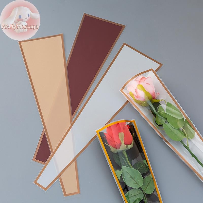AFIYM 50pcs Single Rose Sleeves Flower Wrapping Bag Bouquet Packaging ...