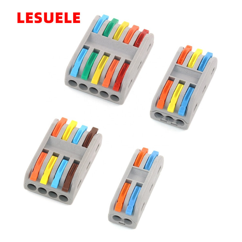 LESU 2-5 Pins Quick Butt Wire Connector Terminal Block Universal ...