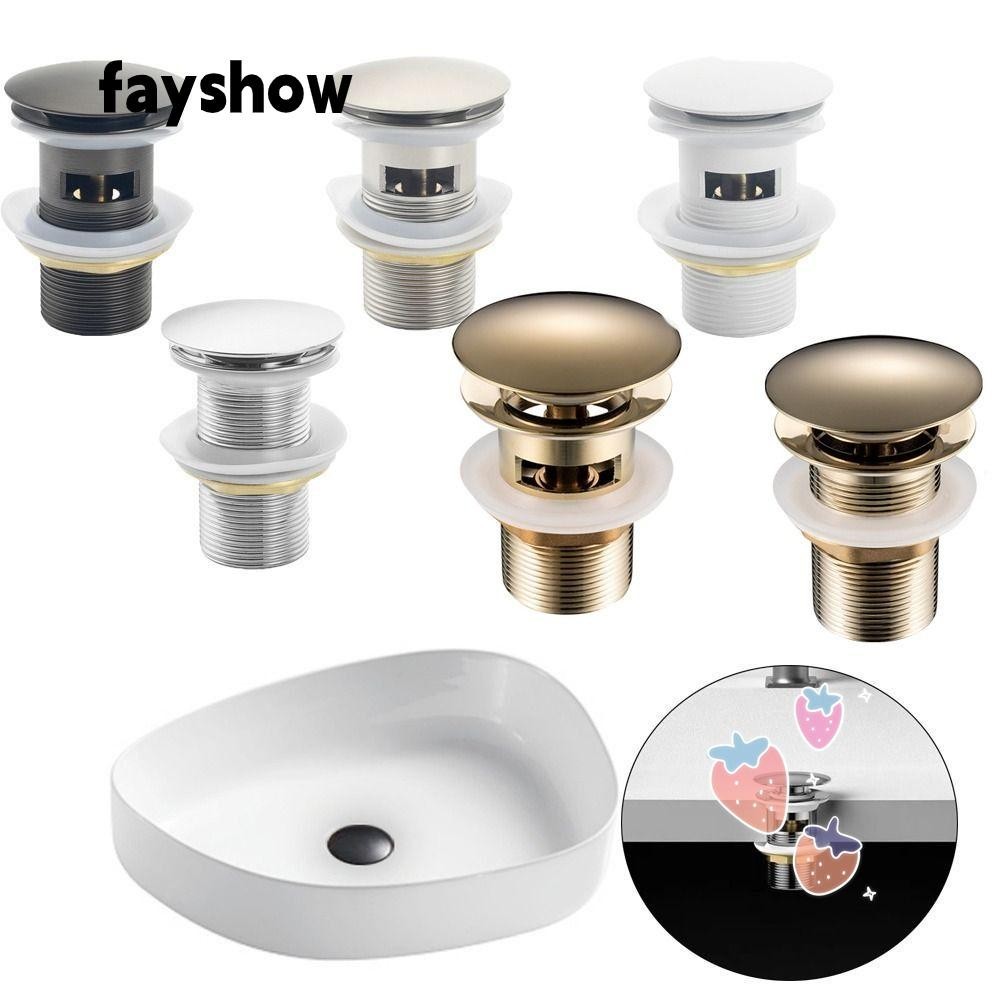 FAY Sink Drain Waste Stopper, Slotted Unslotted Push Pop Up Basin Waste ...