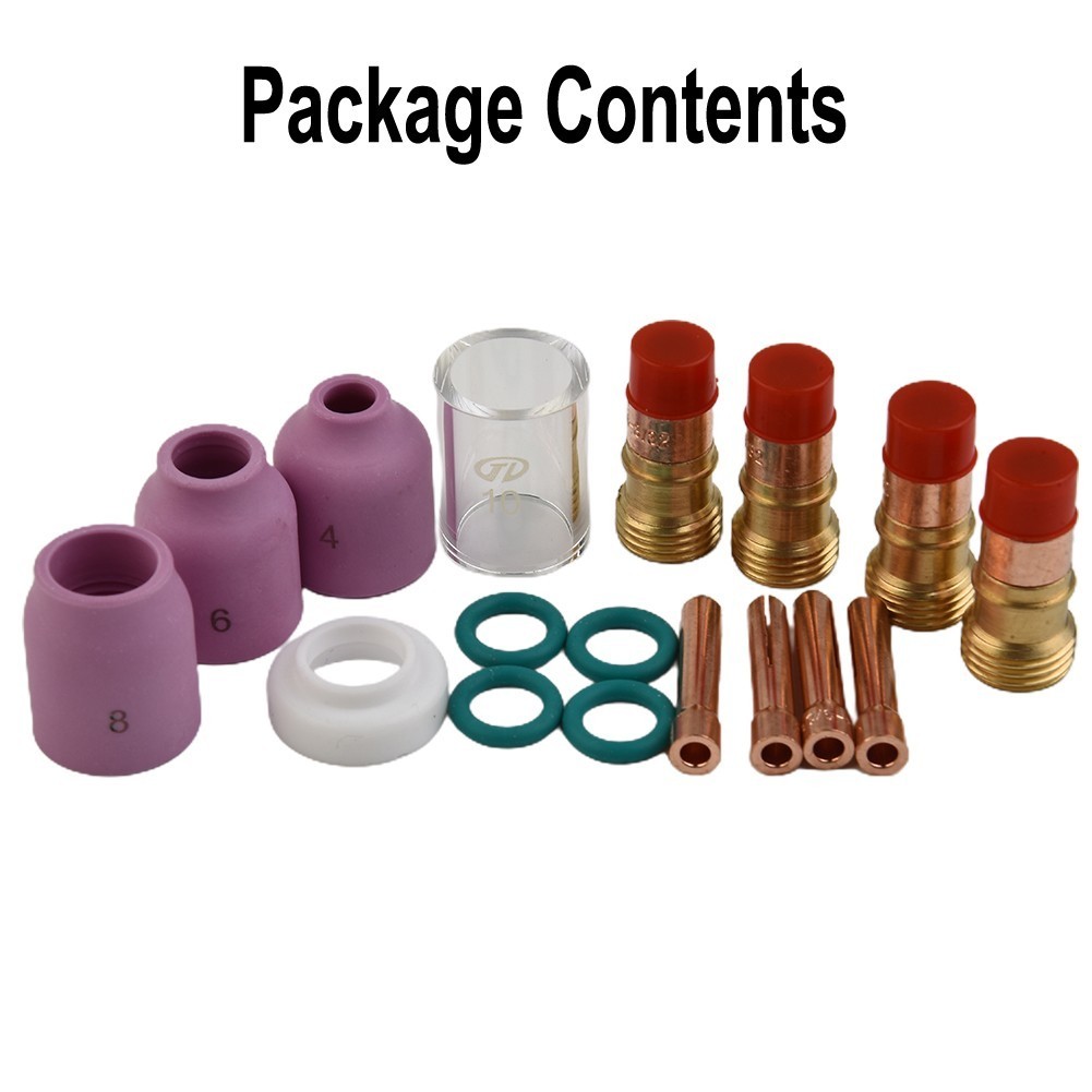 [HS] 18pcs TIG Stubby Gas Lens Ceramic Nozzle +Heat Cup Kit WP17/18/26