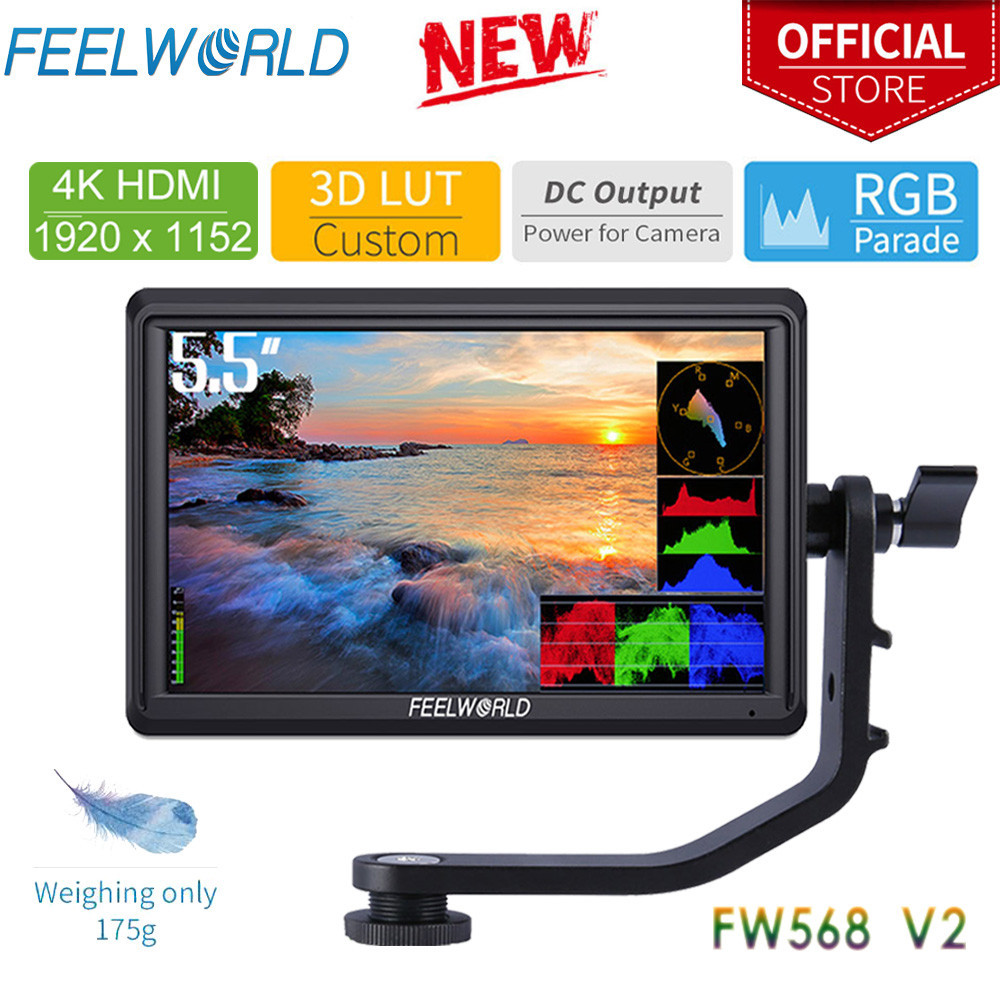 FEELWORLD FW568 V2 5.5 Inch 3D LUT DSLR Camera Field Monitor IPS Full ...