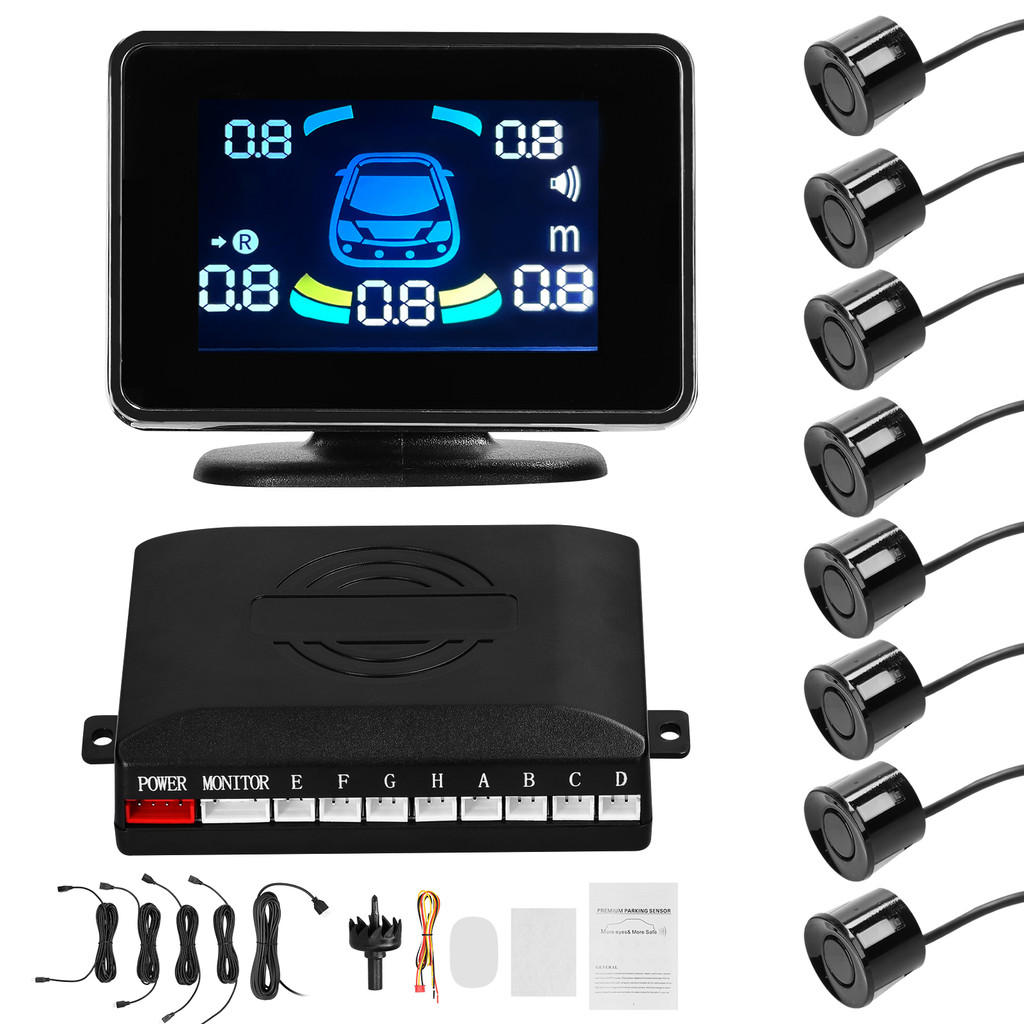Car Parking Sensor Reversing Radars System Front & Rear Support Sound ...