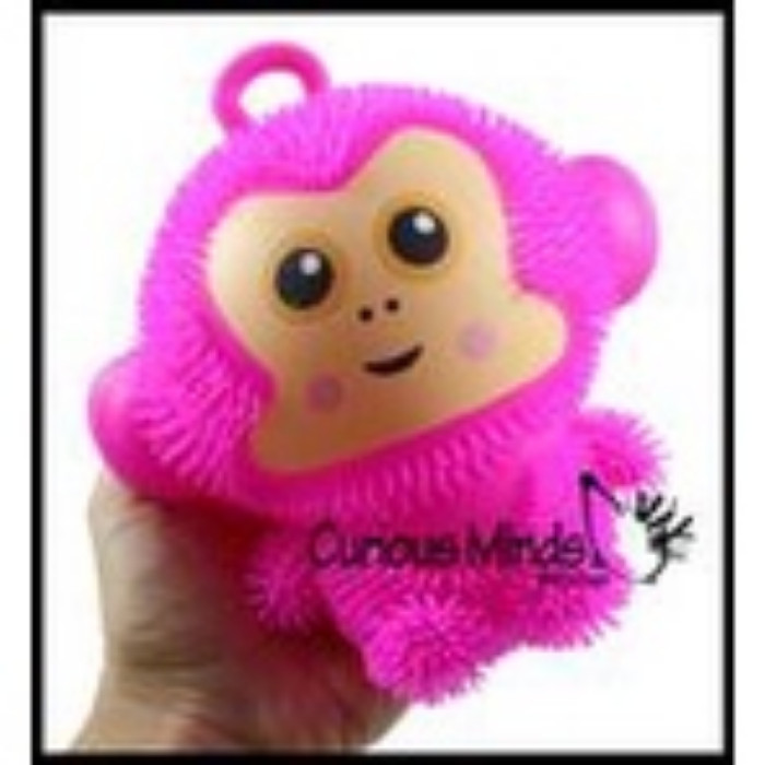 Light Up Puffer Monkey Ball Toy Flashing Lightup Sensory Tactile Toys