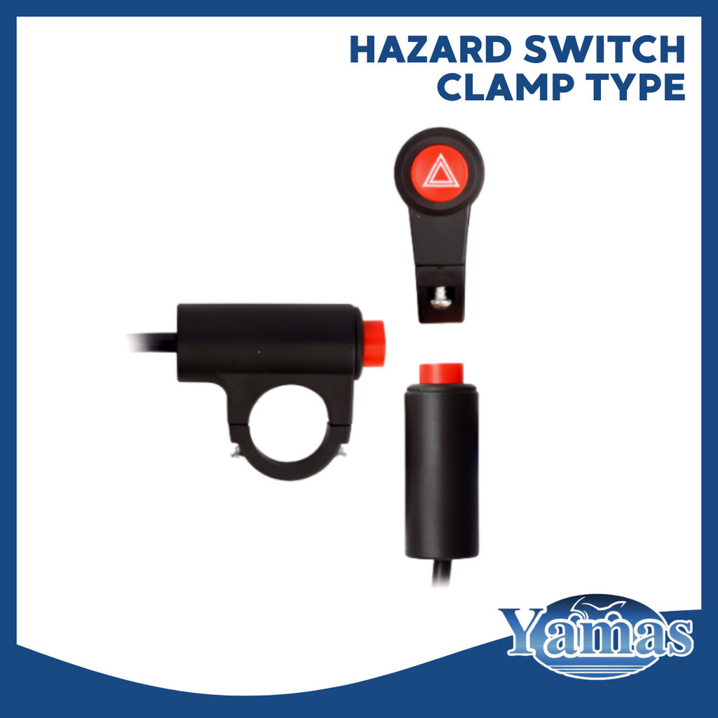 MOTORCYCLE HANDLE BAR HAZARD SWITCH CLAMP TYPE ON/OFF SIGNAL FLASHER ...