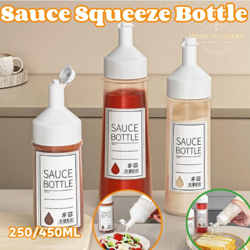 250/450Ml Kitchen Squeeze Seasoning Bottle LeakProof Clear Bottle for ...