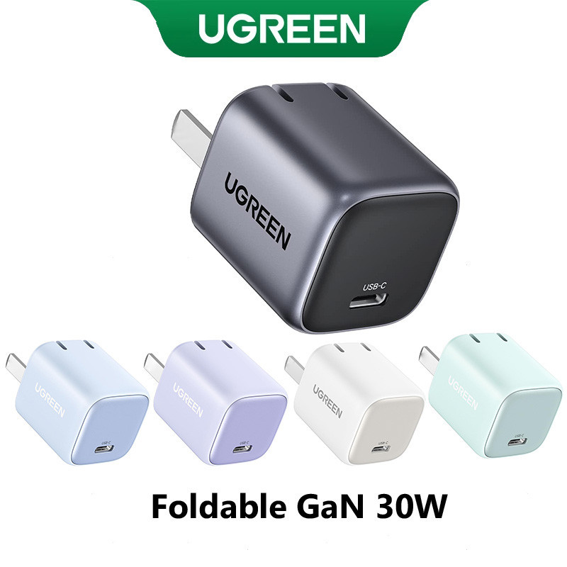 UGREEN 30W Nexode USB C Charger Mini Foldable GaN Fast Wall Charger Type-C  Power Adapter
