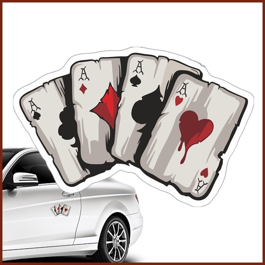 Ace Card Decal Automotive Scratches PVC Sticker Reflective Playing ...