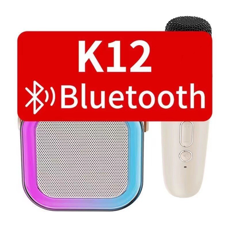 K12 Home KTV Karaoke Machine Dual Microphone Light Wireless Speaker ...