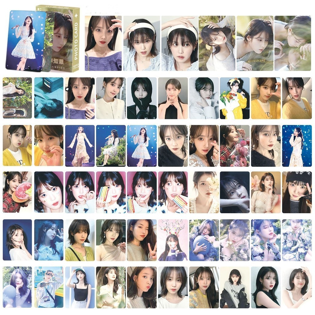 50-55pcs/box IU Photocards Laser Holographic Lomo Cards Kpop Hologram ...