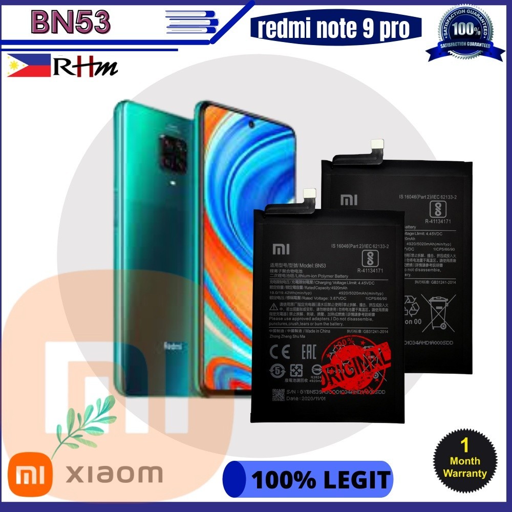 Redmi Note 9 Pro 9s Note 10 Pro Battery Model Bn53 Original Quality Lithium Ion Polymer P 1027