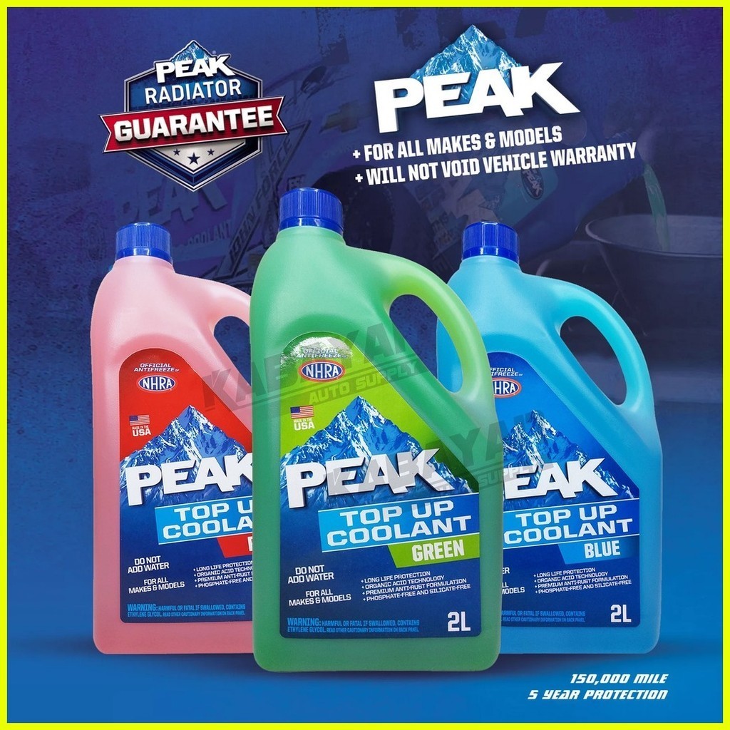 【COD】 ♞,♘PEAK Top Up Long Life Coolant Green / Blue / Pink ( 2L - 2 ...