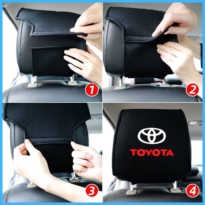 1PC Car Headrest Cover Universal Car Pillows Covers Cotton Car Seat Cover with Pocket for Toy Shopee Philippines