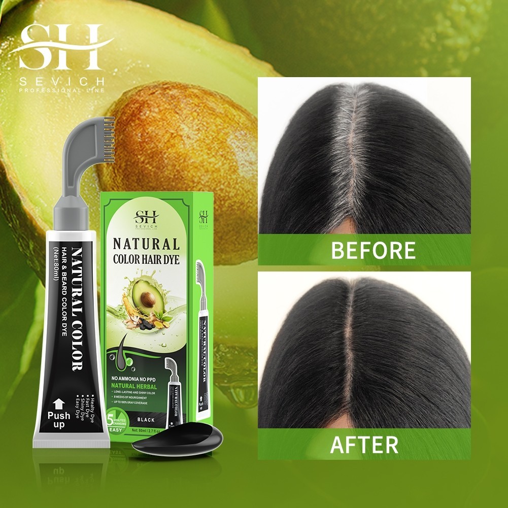 SEVICH Avocado Natural Color Hair Dye Shampoo Black Fruit Dyeing Cream ...